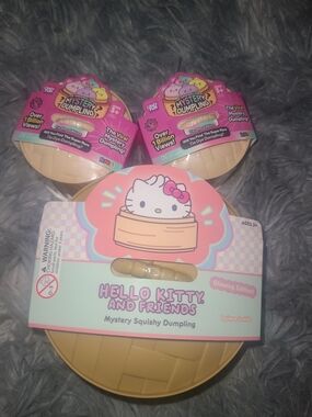 Hello Kitty Mystery Squishy Dumpling And 2 Mini Tie Dye 3 LOT